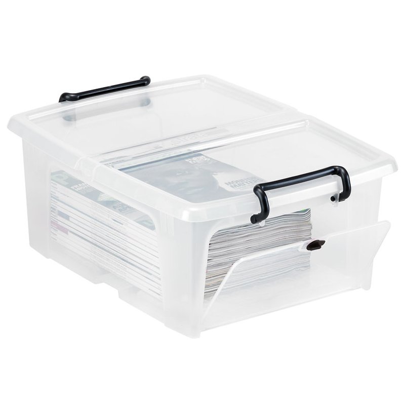 CEP strata opbergbox met zijdeur, 20 liter, transparant, stapelbar